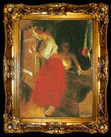 framed  Anders Zorn pa loftet, ta009-2